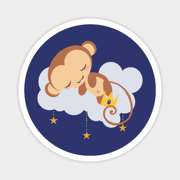 Sleepy Star Monkey Magnet by SaruHime